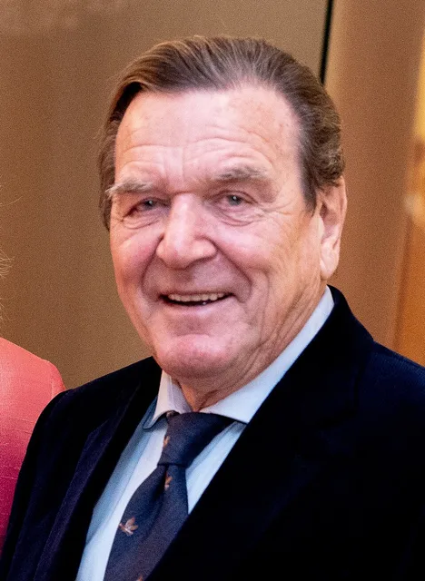 Gerhard Schroeder at a public appearance in 2018; archival photo used for context on coverage of the May 2026 mediation proposal.