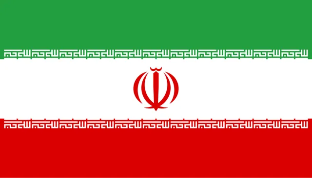 Flag of the Islamic Republic of Iran — Tehran's 14-point counterproposal and the nuclear/Hormuz deadlock sit at the centre of the strained April 7 ceasefire (Wikimedia Commons, public domain national symbol)
