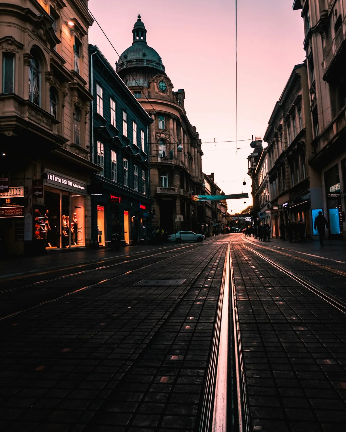 Quiet Zagreb street between traditional Croatian buildings at golden hour — illustrative imagery of the central Zagreb urban environment in which Verne, Pony.ai and Uber have been operating Europe's first commercial robotaxi service since April 8, 2026.